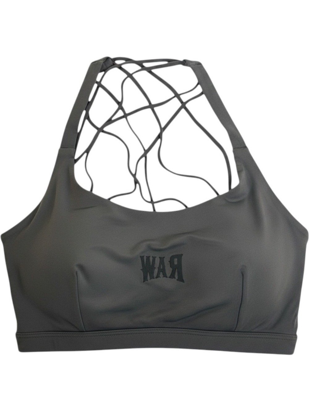 RAWGEAR Womens Medium Grey Strappy Back Sports Bra Workout Fitness Size S